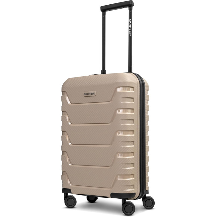 Чемодан SMARTBOX Hartschalen Check-in з жорстким корпусом | Великий XL Trolley 52 x 33 x 76 см, розширюється до 111-120 літрів | з високоякісного поліпропілену | 4 подвійні колеса & TSA-замок | легкий 4,2 кг (Edition 01) (Бежевий)