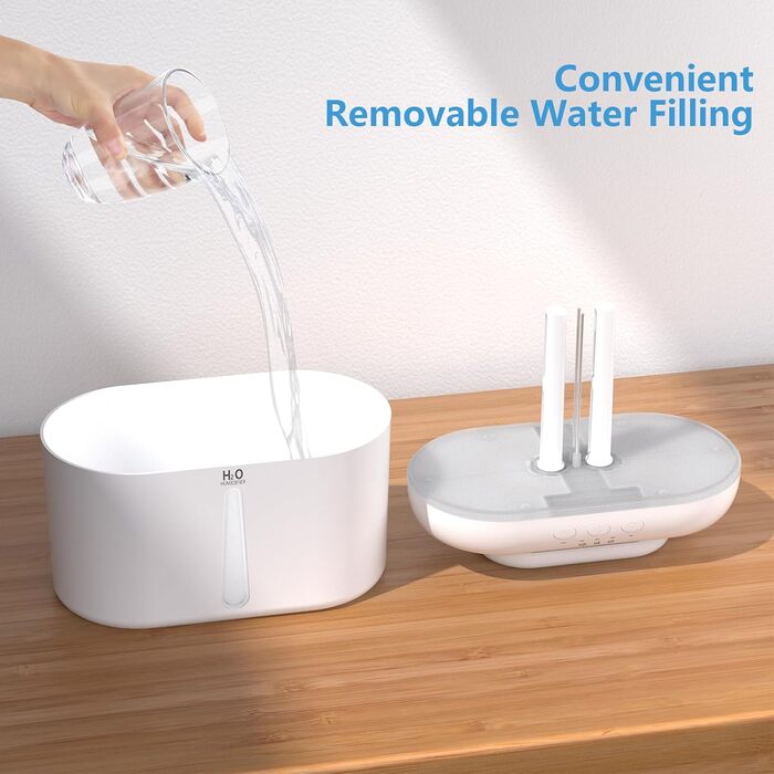 Зволожувач повітря 2L з нічним світлом для дитячої кімнати, рослин та дому (білий)