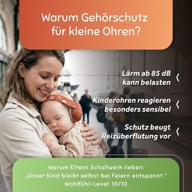 Schallwerk Mini+ - Навушники-захисники для малюків: захист від шуму, преміум-якість, колір кораловий