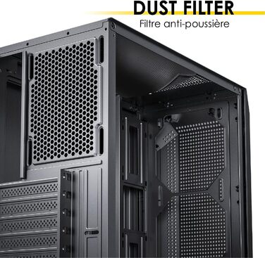 Корпус ПК EMPIRE GAMING Diamond для геймерів, ARGB, середній, ATX, з фасадом з алмазного плексигласу та скляною бічною панеллю, 4 вентилятори 120 мм RGB, (Ruby B)