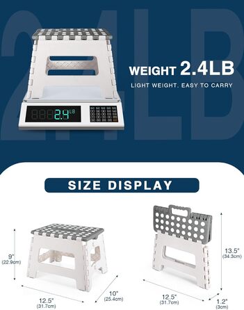 Складний стілець HOUSE DAY 22см, сірий та білий - для дому, кемпінгу, пікніка, дітей