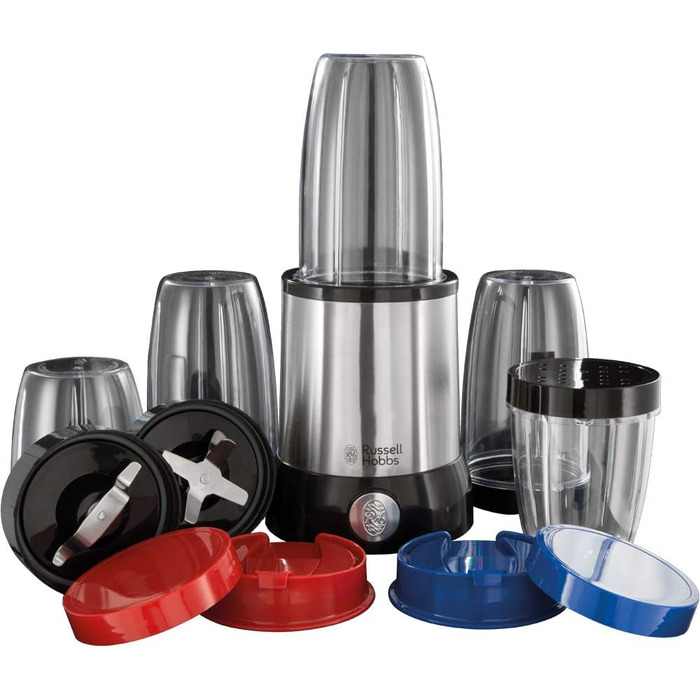 Russell Hobbs Mixer [Multi-function Stand Mixer] NutriBoost (includes 5 BPA-free and dishwasher-safe containers + lids, 22,000 RPM, 0.9 HP motor) electric, smoothie maker 23180-56 Single