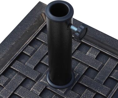 Outsunny Umbrella Stand Parasol Base Umbrella Stand 9kg 38/48mm Polyester Resin Bronze L44 x W44 x H33cm