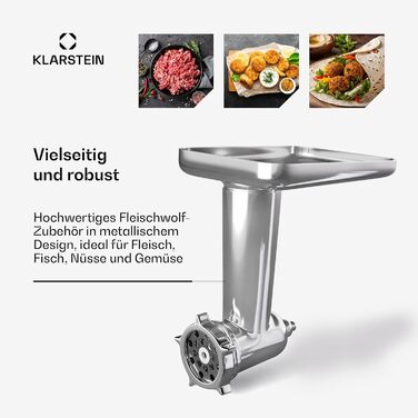 Кухонна машина Klarstein Chiara 1600W з чашею 5L з нержавіючої сталі, 12 швидкостей, LCD-дисплеєм, тиха робота ≤72 dB, набір для випічки, що підходить для миття в посудомийній машині, корпус з алюмінію, сірий колір