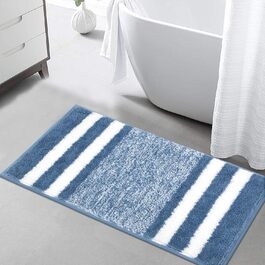 Pauwer Microfiber Bath Mats & Rugs - Plush, Absorbent, Non-Slip - 60x120 cm - Washable Bathroom Rugs for Bedroom, Living Room, Blue