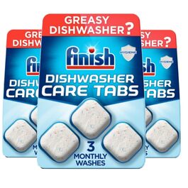 Очищувач для посудомийних машин Finish In-Wash, таблетки для чищення від накипу та жиру, 9 шт