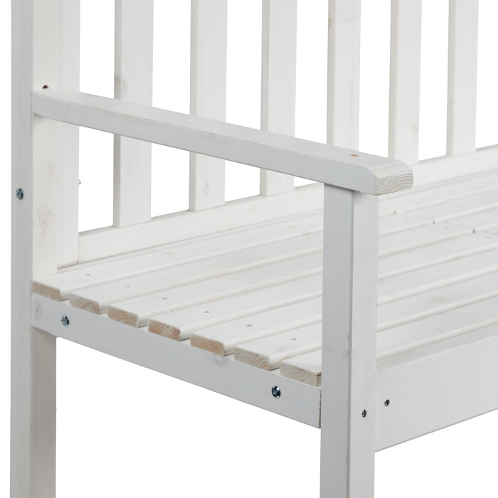 Relaxdays White Garden Bench with Table