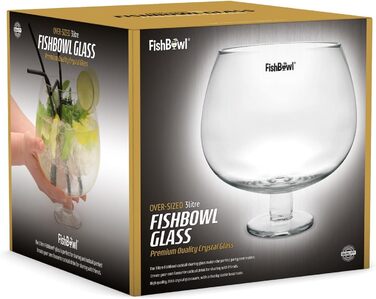 Fishbowl Extra Large Cocktail Glass, Jumbo, made of glass, extra large, 20 cm, individually (3 Liters)