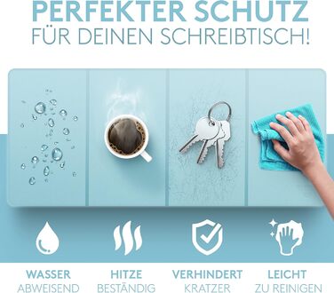Підкладка для столу HAMZAM з PU шкіри, 90x40 см - преміум якість, з інтегрованим мишкою, для офісу та дому