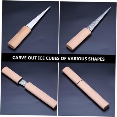 Ice Crusher with Wooden Handle Ergonomic Ice Pick for Cocktails for Home Bars Conical Ice Package Preparation Effortless Crushing of Ice Cubes