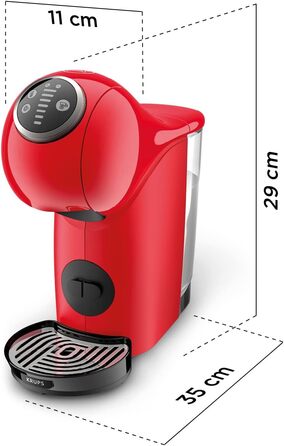 Кавова машина капсульна NESCAFÉ DOLCE GUSTO GENIO S PLUS KRUPS, автоматична, червона