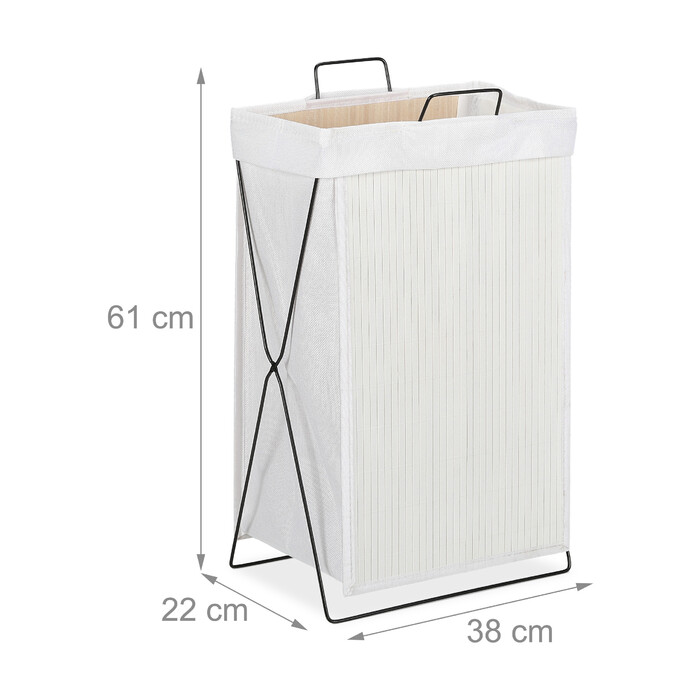 Relaxdays Laundry Basket Bamboo with Frame
