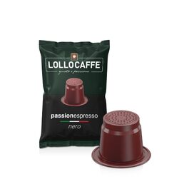Капсульна кава LOLLO Caffè Passion Espresso Nero, 100 капсул, сумісна з машинами Nespresso, насичений смак