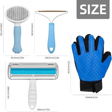 Набір для видалення шерсті домашніх тварин 5 шт. для собак та котів (довгошерсті/короткошерсті), ролики для меблів, повторне використання