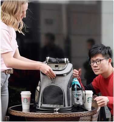 Рюкзак для вигулу домашніх тварин HYZH, 40x37x28 см, для собак та котів, дихаючий, складний, стильний