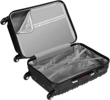 Набір валіз ABS S-M-L-XL з кодовим замком, телескопічною ручкою та 4 колесами, робусний дорожній набір, ручна поклажа (Чорний)