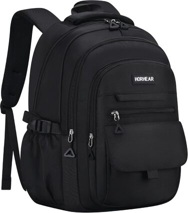 Чорний шкільний рюкзак для дівчат та жінок: стильний, місткий, для навчання та повсякденного використання