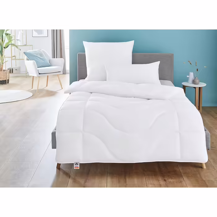 Ковдра всесезонна Irisette Lotte, 155x220 см, біла, стьобана, Top Cool, прати при 95°C, німецьке виробництво, з сумкою, сертифікат Oeko-Tex