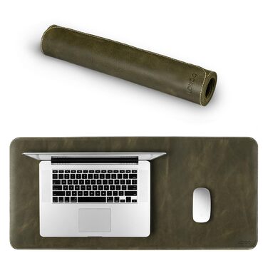 Килимок для миші Londo Echtleder, великий, зелений – шкіряний килимок на стіл з нековзкою основою та гладкою поверхнею