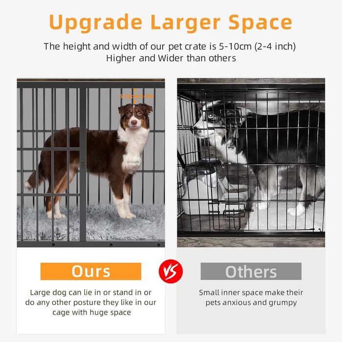 Клітка для собак BingoPaw Holz: дерев'яна клітка-шафка для собак маленьких порід, 3 дверцята, знімний піддон, 78x56x65 см, білий колір