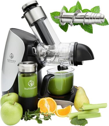 GREEN-PRESS EDELSTAHL Slow Juicer 304 Stainless Steel Auger BPA-Free I GERMAN BRAND I Whole Fruits, Celery, Vegetables, and Fruit Juicer, Test Winner 2023, All-Rounder Electric Juice Press Silver Knight / Stainless Steel