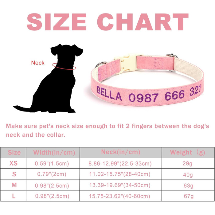 Персоналізоване собаче нашийник з металевою застібкою: напис та номер телефону, регульовані розміри для великих та середніх собак (Collar 06)