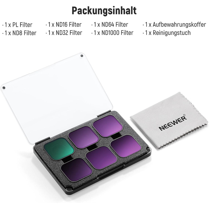 Фільтри NEEWER CPL ND для GoPro Hero 13 12 11 10 9: комплект 6 шт. (CPL, ND8, ND16, ND32, ND64, ND1000)