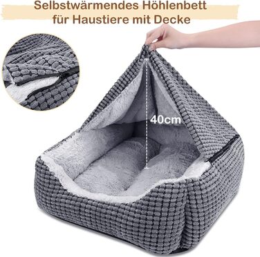 Dog Bed, Medium-Sized Dogs, Dog Basket with Removable Cushion, Dog Beds Corduroy Fluffy Washable, Non-Slip Dog Basket, Dog Sofa with High Edge Fits up to 18kg Pets (76x61x23cm) (A-S(64x53x20CM))