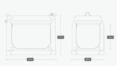 TrendPet TPX-Pro: Легка складана переноска для собак з алюмінієвим каркасом (90x65x70 см, сіра)