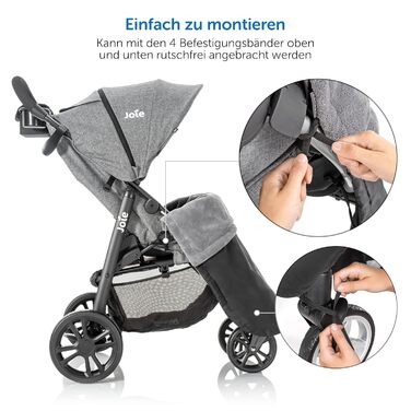 Zamboo Universal Car Seat Cover for Strollers and Buggies - Waterproof Outdoor Footmuff for Sport Carts & Joggers - Black Gray