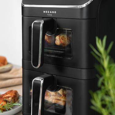 Вертикальна двокамерна аерофритюрниця 11л Air Fryer 2800W, 12 режимів