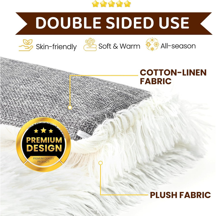 М'яке ліжко для котів, 60x45 см, плюшеве, для котів та маленьких собак, 2 в 1, тепле гніздо, ліжко-мішок, ліжко для котів, 91x71x3 см