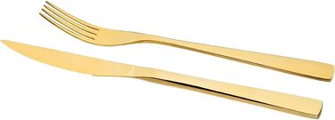 Otto Koenig 30-Piece Cutlery Set, Service for 6, Gold Stainless Steel Cutlery Set, Includes Knives, Forks, Spoons, and Coffee Spoons, High Quality, Modern Design, Dishwasher Safe, High Gloss Finish, Corrosion Resistant