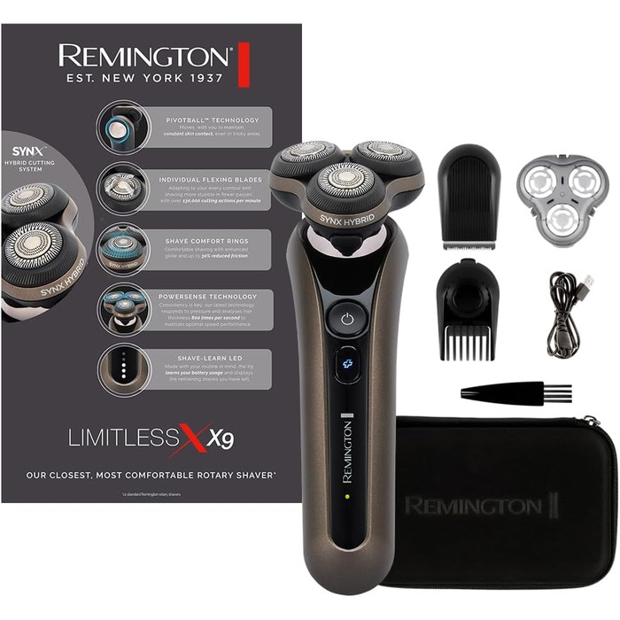 Електричний голчастий верстат Remington X5 (XR1755) з гібридною системою SynX: для чоловіків, гоління мокрою та сухою, з тримером, бронзовий