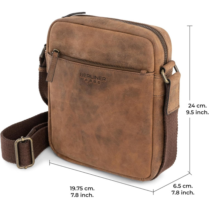 Чоловіча сумка через плече Berliner Bags Tom з натуральної шкіри (Earth, M)