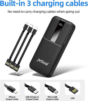 Power Bank JVGoal 10000 mAh USB-C PD 18W з LCD-дисплеєм для iPhone, Nintendo Switch, Tablets