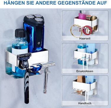 Тримач для зубних щіток настінний, для електричної зубної щітки, органайзер для насадок, срібний, без свердління