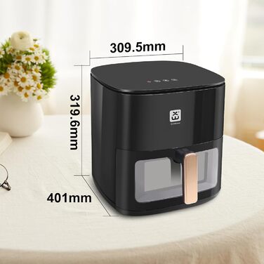 Фритюрниця без олії 7L XXL з сенсорним екраном, 12 програм, 1800W (Чорний)