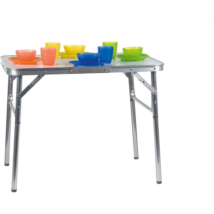 Складний стіл Camp Active алюмінієвий 75x55x60 см сріблястий з регульованими ніжками