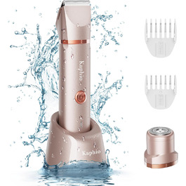 Триммер для бікіні для жінок – 2-в-1 електробритва для інтимної зони: водонепроникний триммер IPX7 для подорожей та душу (рожеве золото)