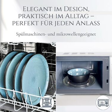 Набір посуду Steingut Ibiza 48 предметів на 12 осіб - Petrol (Чистий Living)