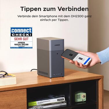 NAS UGREEN DH2300: 2 відсіки, NFC, AI фотоальбом, 4K відеотека, 1GbE LAN, 4GB RAM (без дисків)