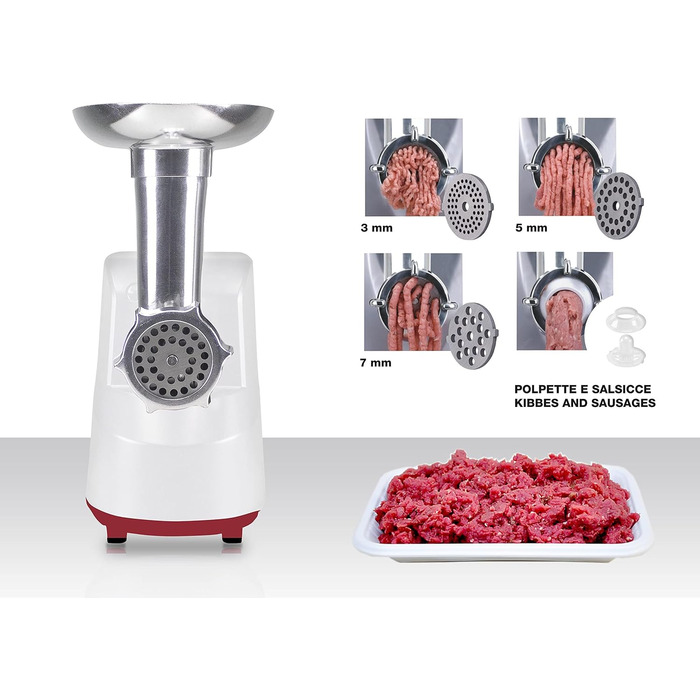 М'ясорубка електрична BEPER P102ROB200 з нержавіючої сталі, 1200 Вт + насадка для томатів