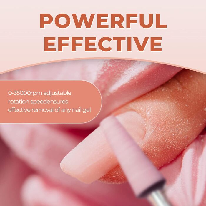 JCMaster TouchPro+ Nagelfräser: Професійний електричний фрезер для нігтів з регулюванням швидкості та сенсорним керуванням, 35000 об/хв, комплект з 4 фрезерами, для гель та акрил, нігті, догляд за ногами