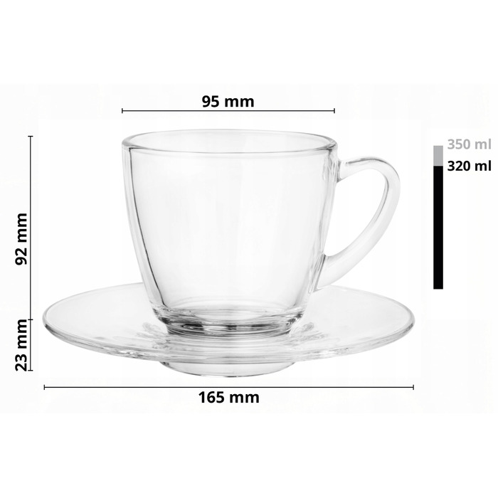 Набір скляних чашок Glasmark, 320 мл, 6 шт.