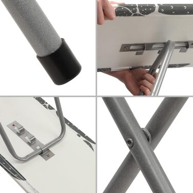 КADAX Регульована гладильна дошка зі сталі, 100x30 см, складана, з покриттям, антиковзні ніжки (білий/сірий)