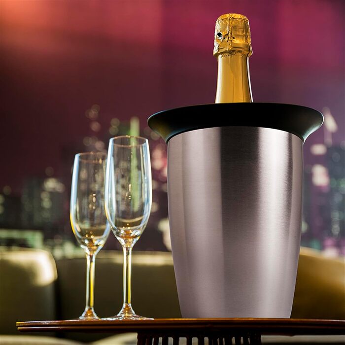 Охолоджувач для шампанського Vacu Vin Elegant - нержавіюча сталь, для шампанського, просекко та винних пляшок, стандартний розмір