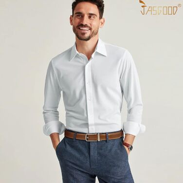 Чоловічий шкіряний ремінь JasGood з автоматичною пряжкою, 33 мм, регульований, для костюма, бізнесу, повсякденного носіння, D-коричневий, 115 см (підходить для обхвату талії 85-100 см)