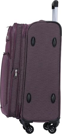 Чемодан тканинний BEIBYE, набір валіз-тележек, з кишенями та замком, 54 см (M-ручна поклажа), червоний та фіолетовий кольори