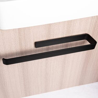 Тримач для рушників JS без свердління, чорний, 40 см